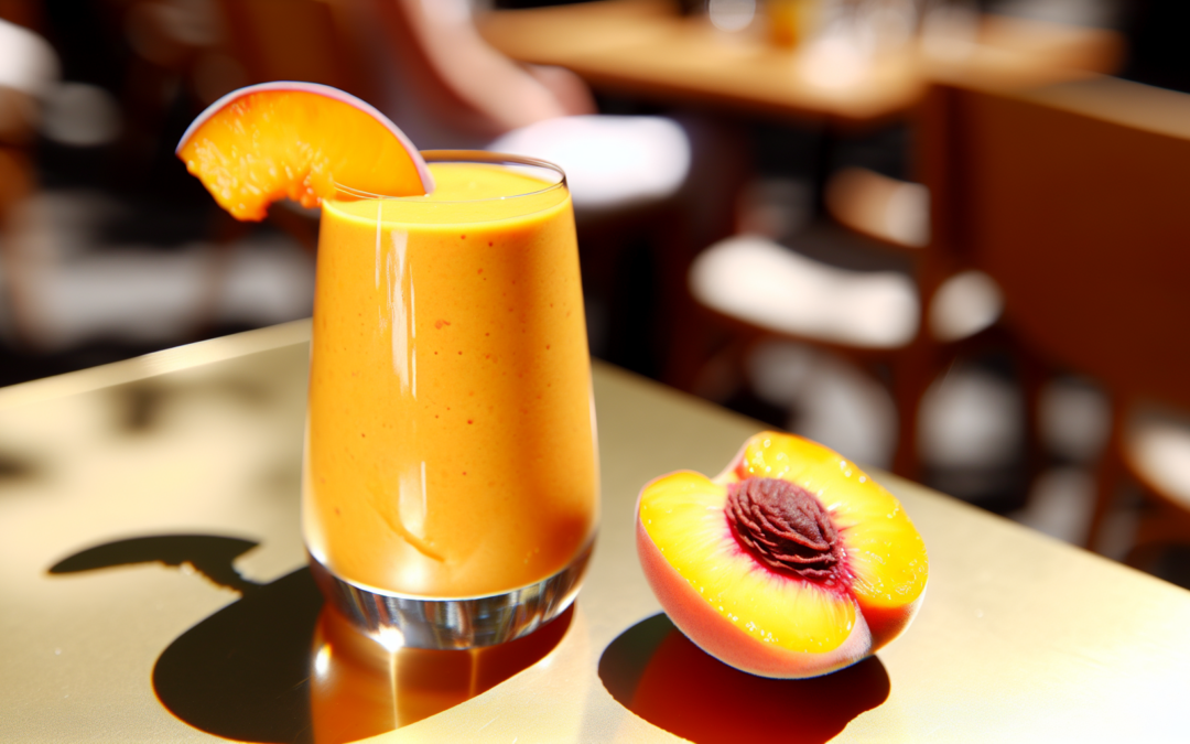 Revitalize Your Day with Peach Me Up Smoothie at Veggie In Bistro!